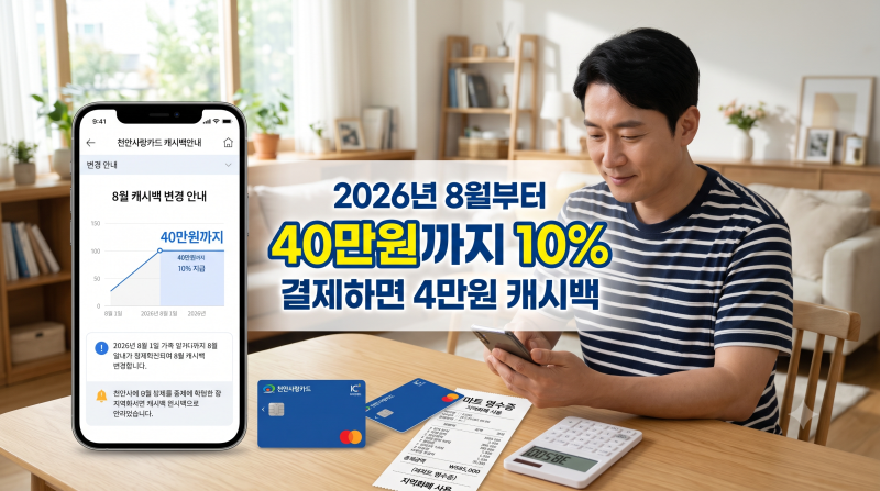 천안사랑카드 정보[ 8월 혜택확인]