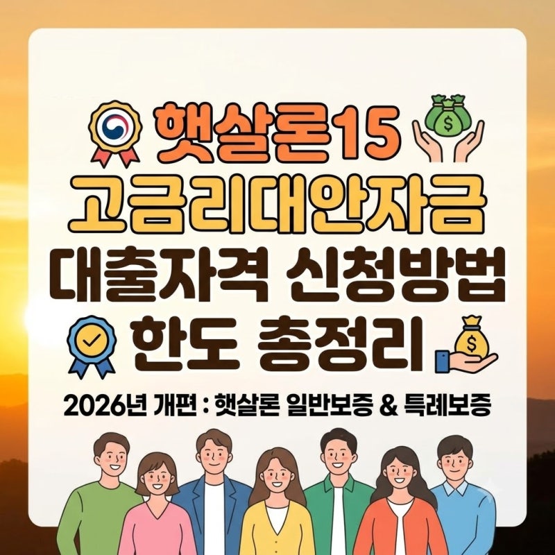 햇살론15 고금리대안자금 대출자격 신청방법 한도 총정리