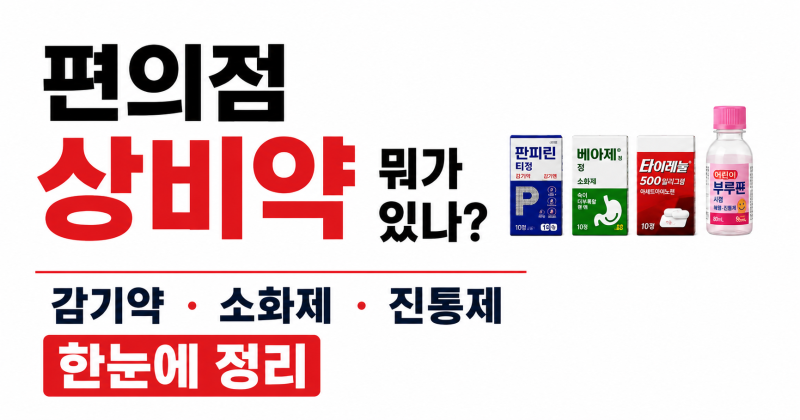 편의점 상비약 뭐가 있나? 감기약·소화제·진통제 한눈에 정리