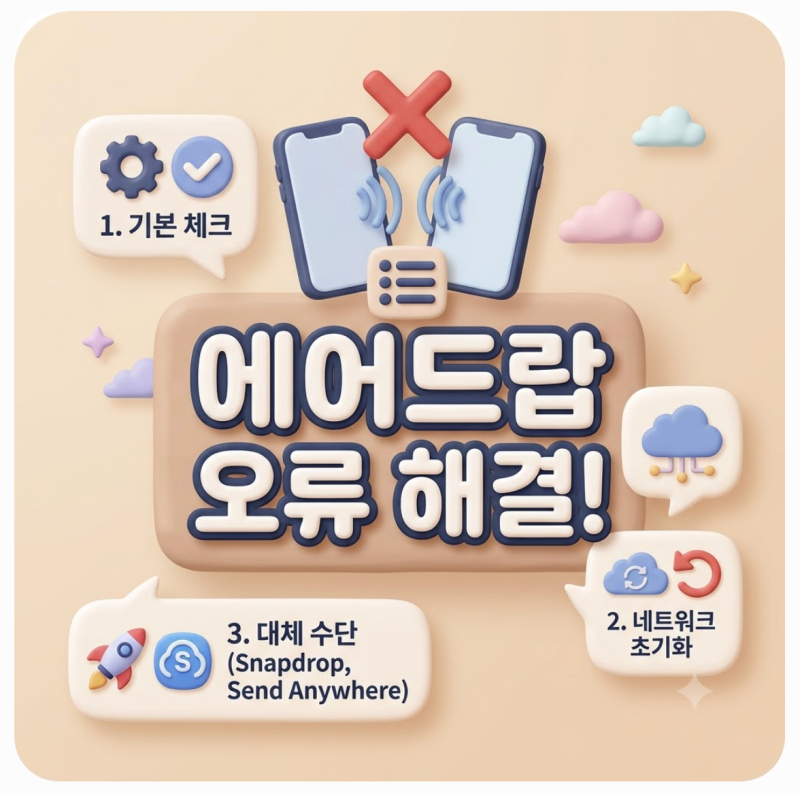 에어드랍 안될 때 아이폰 오류 해결 방법 대체 수단 Top 3