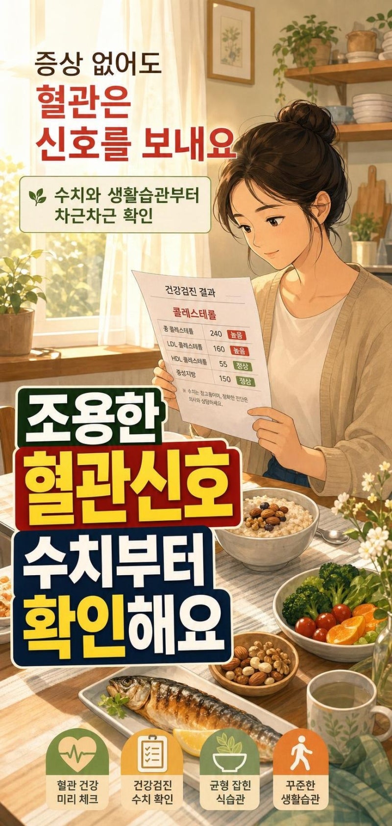 고지혈증 증상 없는데도 위험한 이유, 수치·음식·약 복용 기준까지 한 번에 정리