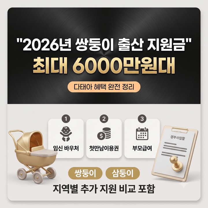 2026년 쌍둥이 출산 지원금 얼마나 받나, 최대 6000만원대 혜택과 지역별 다태아 추가 지원 비....