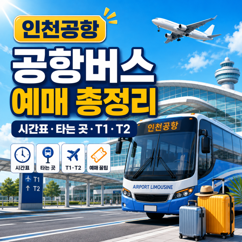 공항버스 예매 방법 인천공항 T1 T2 타는 곳, 아이와 이용 전 체크리스트