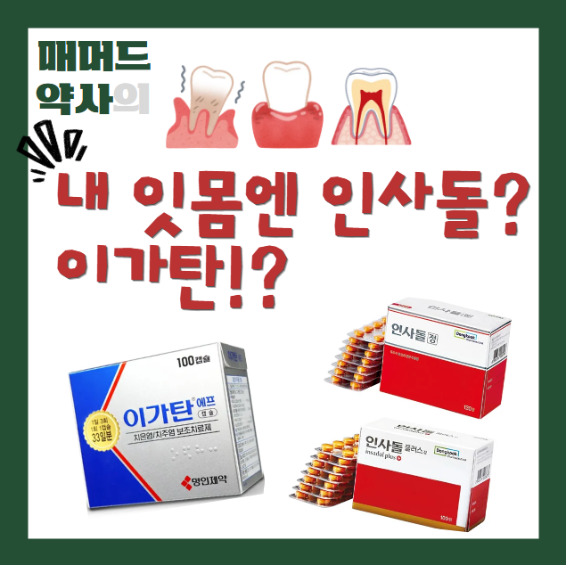 [여주시 약국, 이천시 약국] 이가탄 vs 인사돌 vs 인사돌플러스 차이점 완벽 비교! 내 잇몸엔 ....