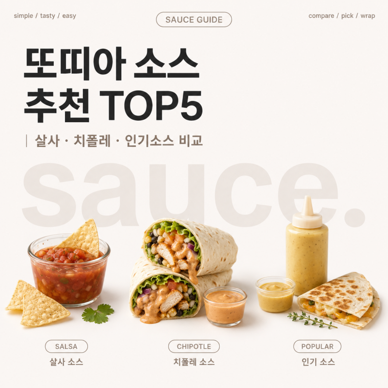 또띠아 소스 추천 TOP5, 닭가슴살 랩부터 피자까지