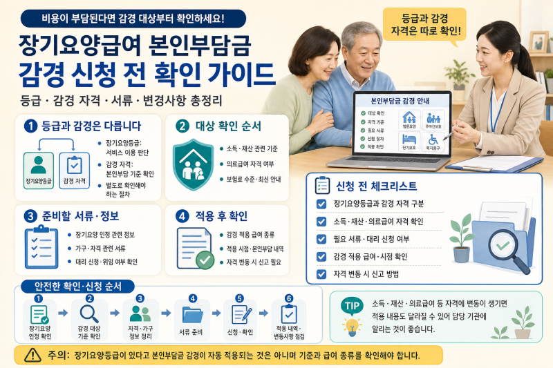 장기요양급여 본인부담금 감경 신청 전 확인할 것｜대상·서류·변경사항 정리