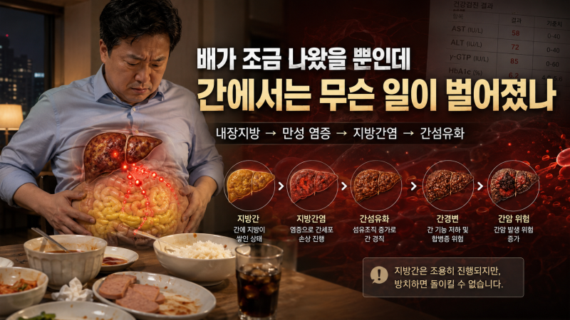 배가 조금 나왔을 뿐인데, 간에서는 이미 10년짜리 화재가 시작됐다