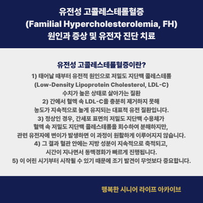 유전성 고콜레스테롤혈증(Familial Hypercholesterolemia, FH) 원인과 증상 및 유전자 진단 치료