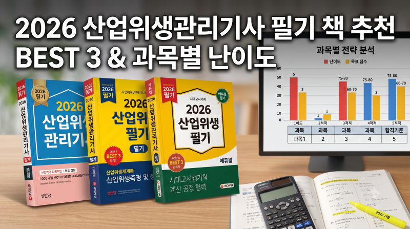 2026 산업위생관리기사 필기 책 추천 BEST 3 & 과목별 난이도