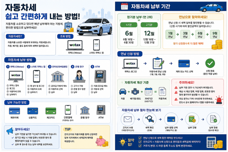 자동차세 내는 방법! 조회부터 납부, 연납 할인까지 한 번에 정리