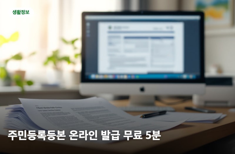 주민등록등본 발급방법 정부24 온라인이면 무료로 5분 안에 끝나요