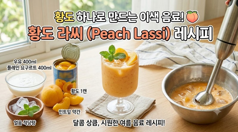 황도 하나로 만든 이색 음료, 만들어보고 알게 된 황도라씨 황금 비율