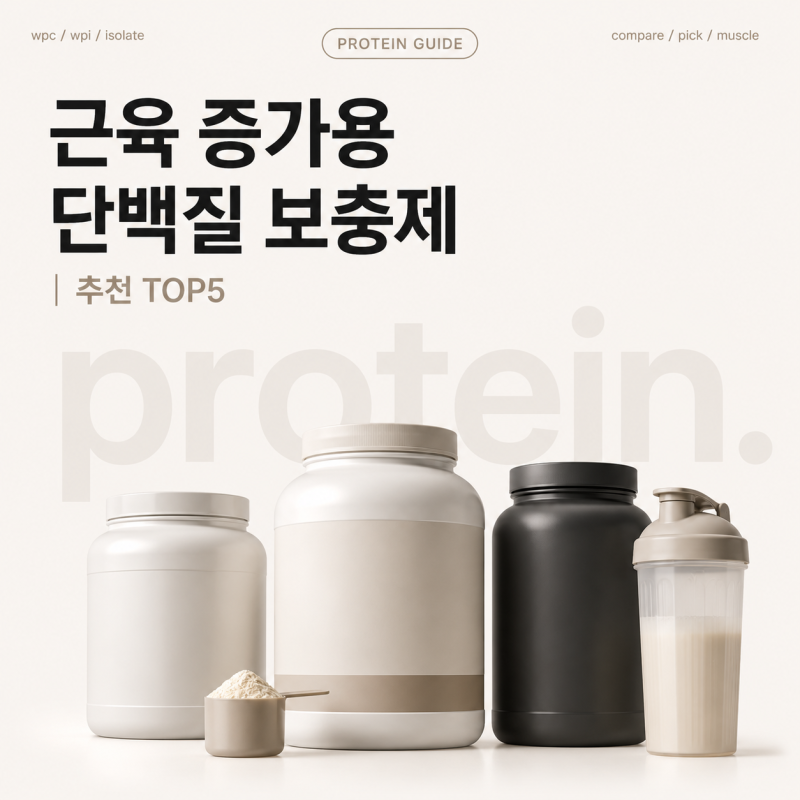 단백질 보충제 추천 TOP5, 근육 증가용 성분·함량 비교