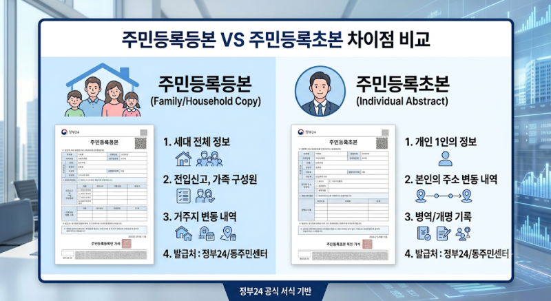 주민등록등본 초본 인터넷 발급 및 PDF 저장 방법 (정부24 무료 발급)