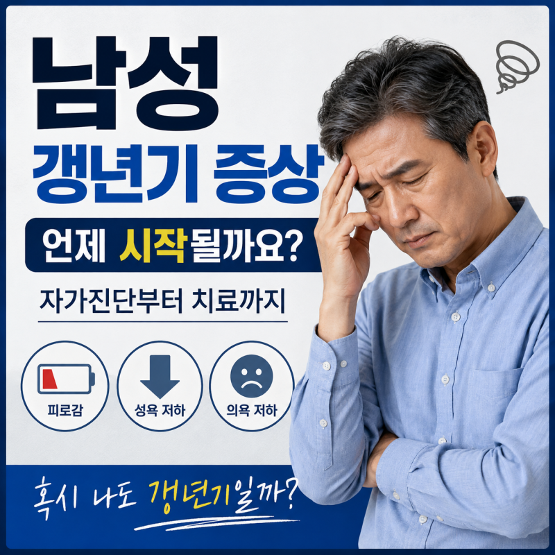 남성 갱년기 증상, 언제 시작될까요? 자가진단부터 치료까지