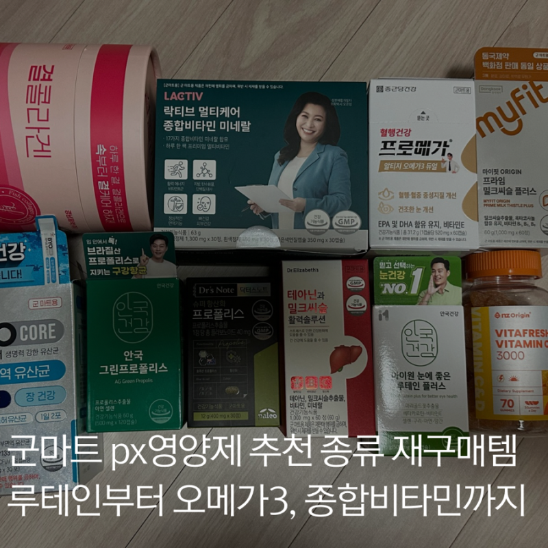 군마트 px 영양제 종류 추천(재구매템), 오메가3,루테인,종합비타민,비타민C,콜라겐 내돈내산 ....