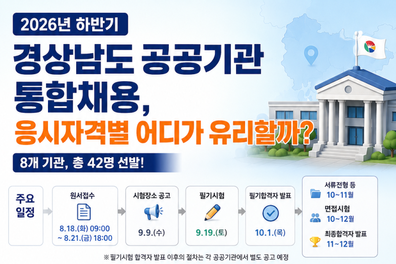 2026년 하반기 경상남도 공공기관 통합채용, 응시자격별 어디가 유리할까?