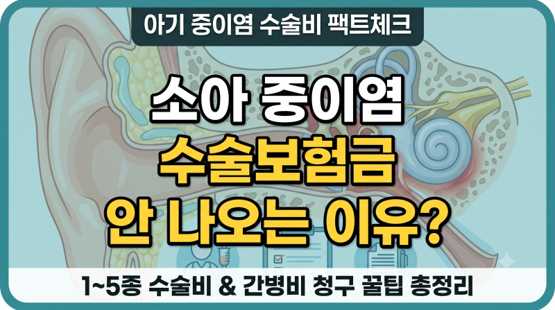 [보험공부] 소아 중이염 고막 수술비 팩트체크! 1~5종 수술비 특약·튜브유치술·간병비 청구 ....
