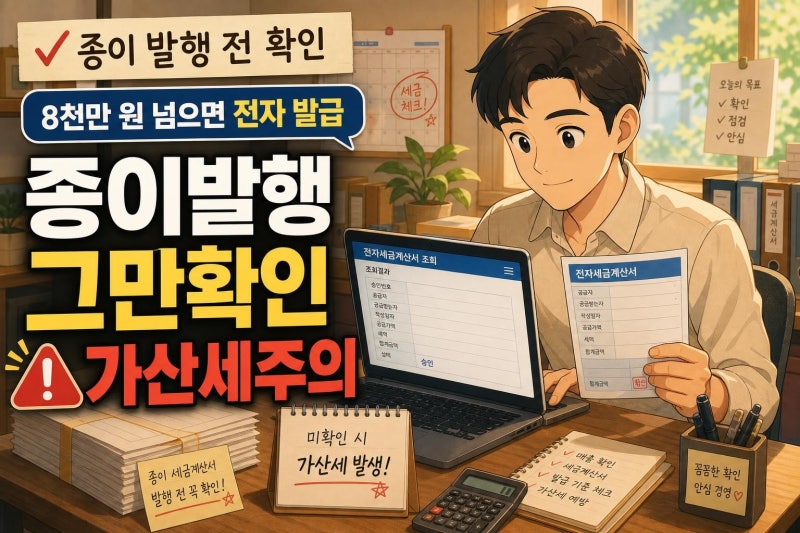 개인사업자 세금계산서 발행 방법, 8천만 원 기준부터 가산세 피하는 순서까지