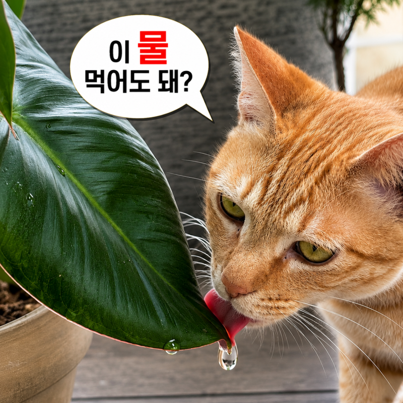 식물 잎에 물방울, 과습일까? 일액현상의 정체 (필로덴드론 버킨)