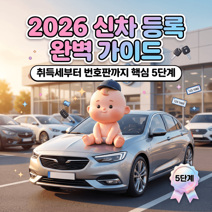 2026년 신차 등록 절차 단계별 가이드, 취득세 납부부터 번호판 발급까지 놓치면 안 되는 핵심....