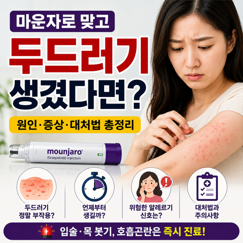 마운자로 맞고 두드러기 생겼다면? 그냥 지켜봐도 될까