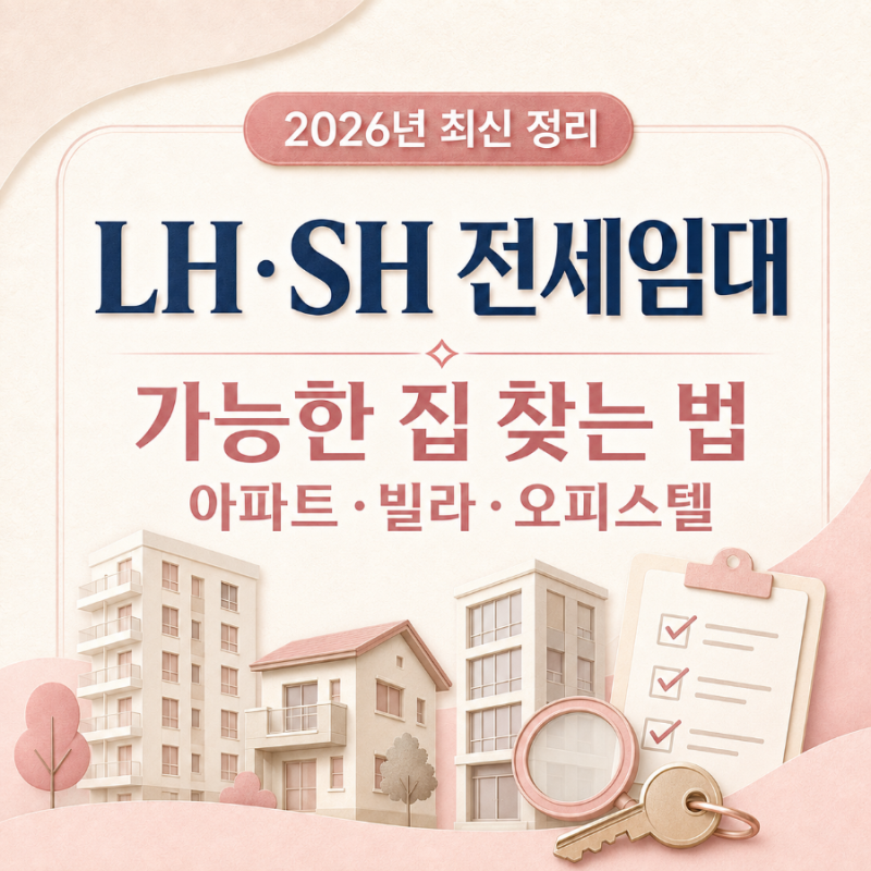 2026년 LH·SH 전세임대 가능한 집 찾는 법｜아파트·빌라·오피스텔 기준 총정리