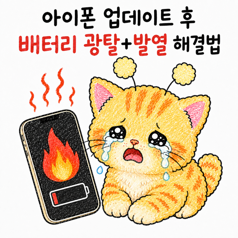 아이폰 iOS 업데이트 후 배터리 빨리 닳음+발열 심할 때 해결법(배터리 광탈, 발열)