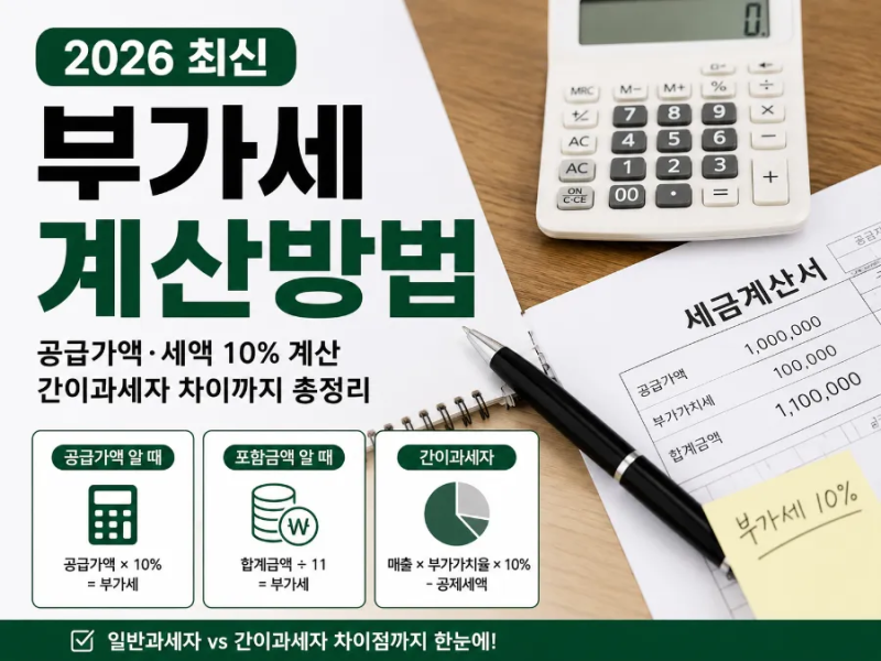 부가세 계산 방법｜공급가액·합계금액 역산, 일반·간이과세자 차이