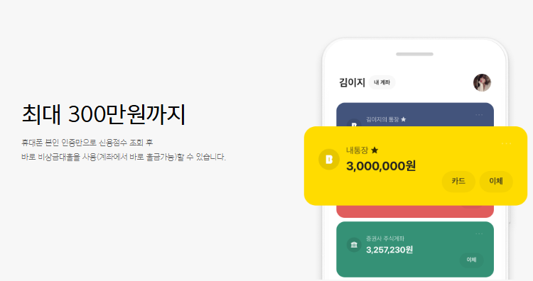 일요일 돈 필요할 때 카카오뱅크 50만원 비상금대출 받는 방법, 당일 한도 조회·출금·입금 ....