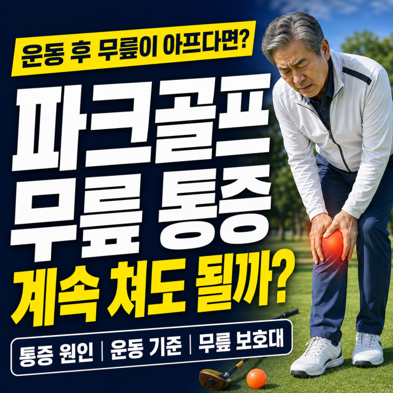파크골프 무릎 통증, 계속 쳐도 될까?｜원인·운동 중단 기준·무릎보호대