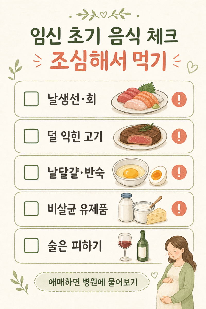 임신 초기 피해야 할 음식과 생활습관 체크리스트