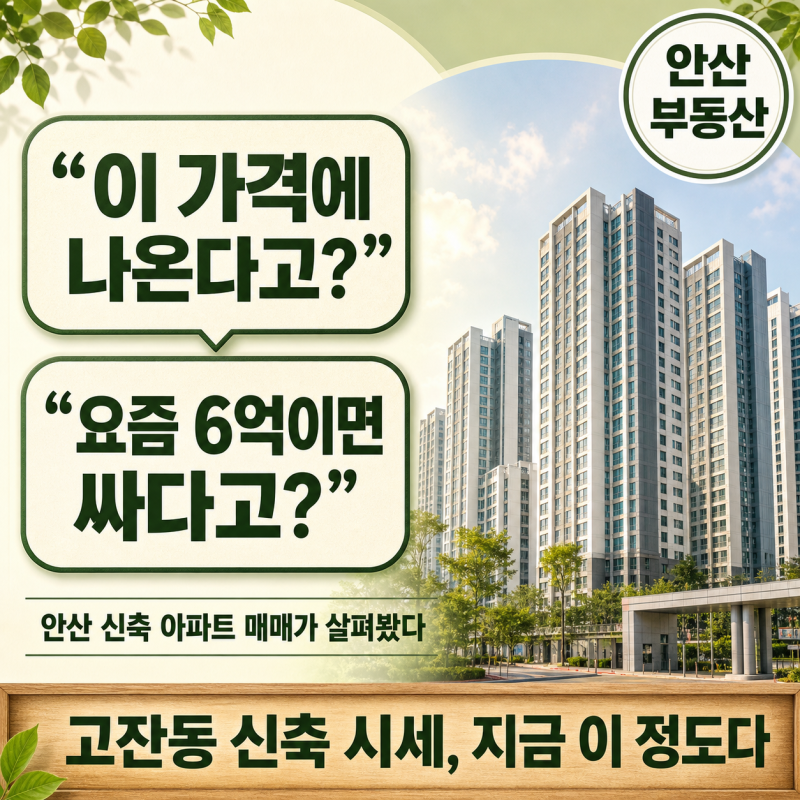 "이 가격에 나온다고?" "요즘 6억이면 싸다고?" 안산 신축 아파트 매매가 살펴봤다