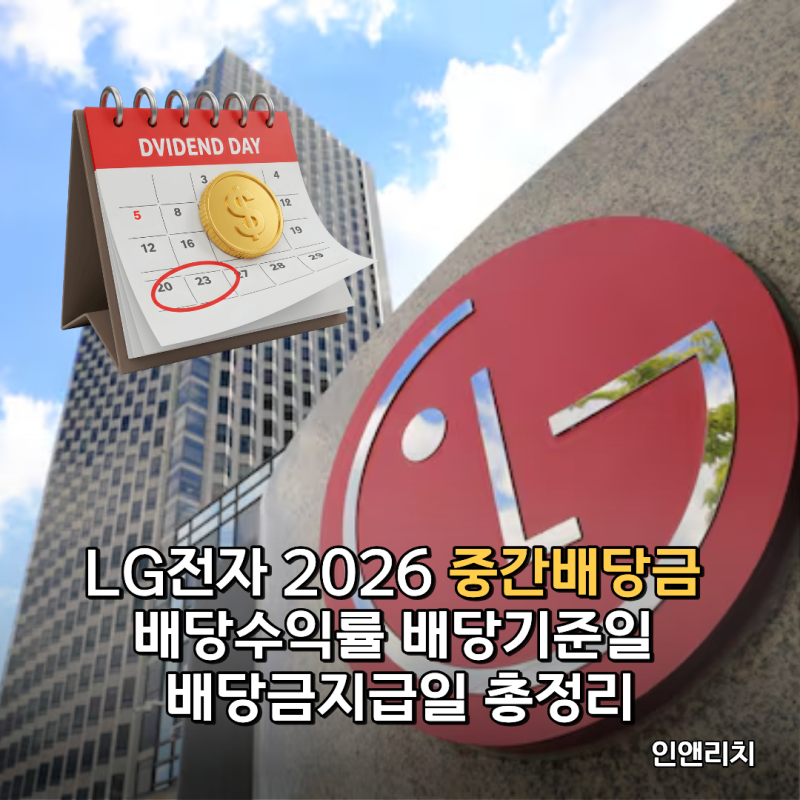 LG전자 2026 중간배당금 배당수익률 배당기준일 배당금지급일 총정리