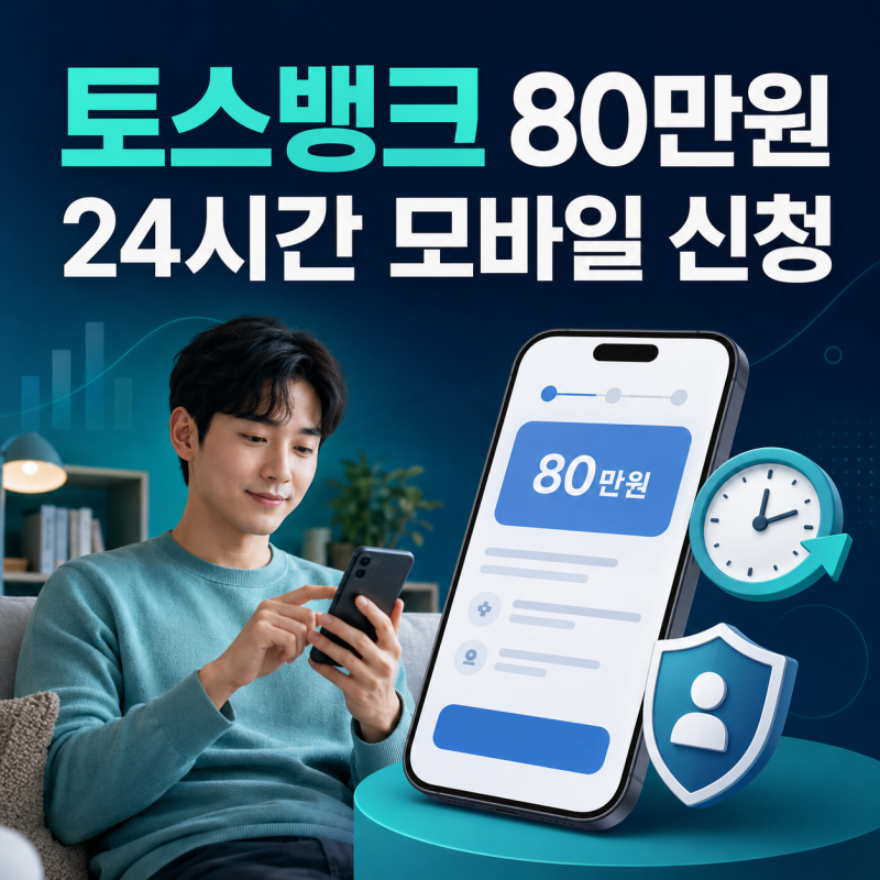 토스뱅크 무방문 비대면 80만원 24시간 모바일 대출 방법, 비상금대출 신청방법