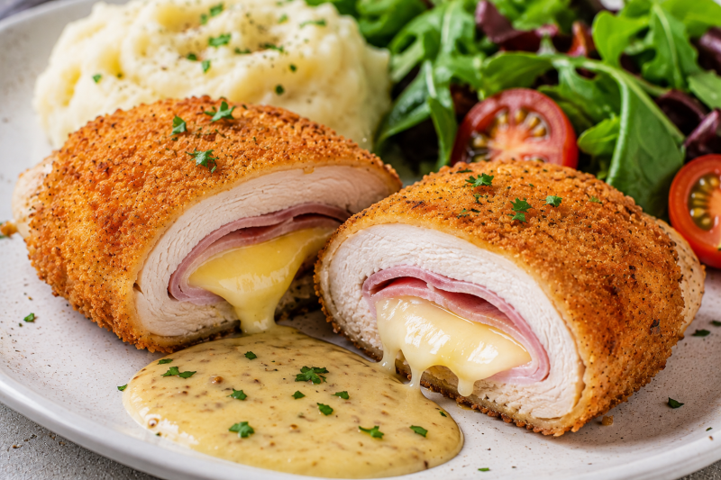 ️ 치킨 코르동 블뢰(Chicken Cordon Bleu) 햄과 치즈를 품은 바삭한 닭가슴살 요리 / 자취생 간단....