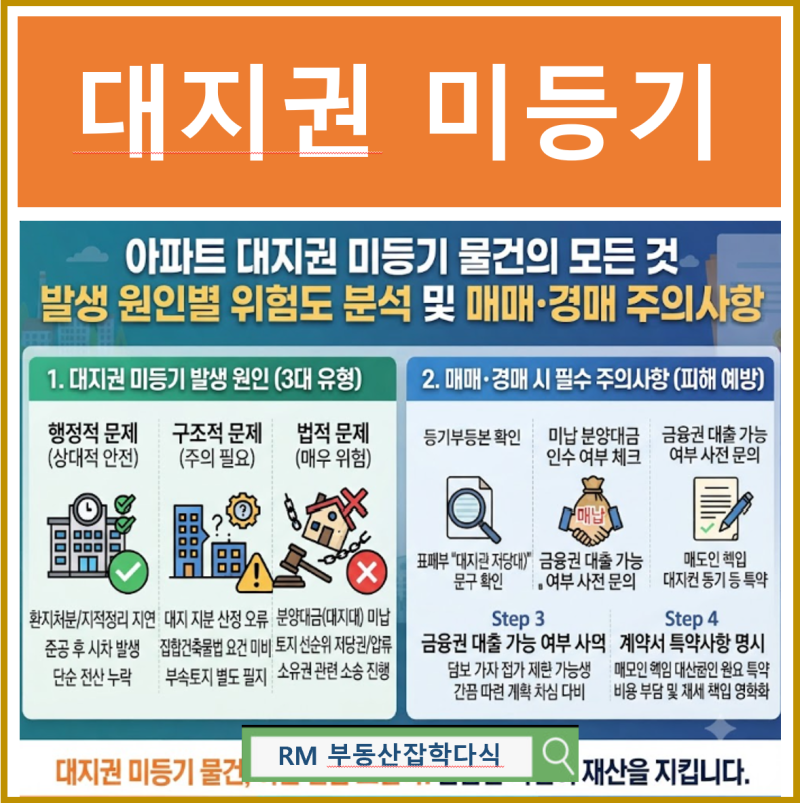 대지권 미등기 아파트 거래해도 되나요? 미등기 아파트 거래, 매매계약시 미등기 사유 파악....