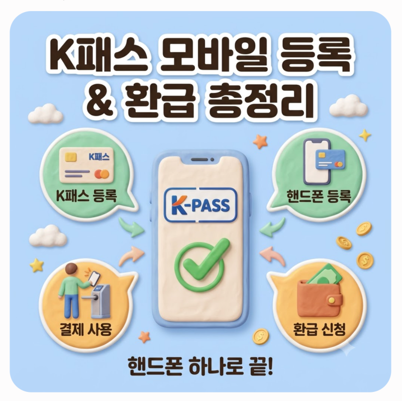 K패스교통카드 모바일 핸드폰 등록 방법 결제 사용 환급 신청 방법