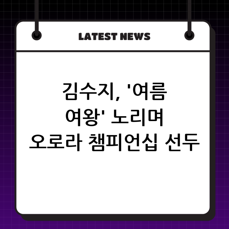 폭염 속 뜨거운 질주: 김수지, KLPGA 오로라월드 챔피언십 3R 단독 선두! '가을의 여왕'에서 '여....
