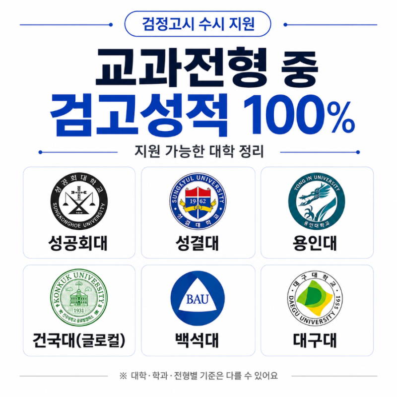 검정고시생들도 수시로 대학 갈 수 있을까? 2027학년도 대학 지원 방법 총정리