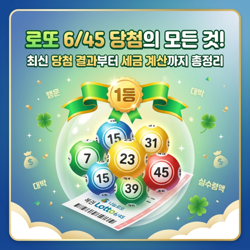 로또 1등 30억 대박! 당첨금 실수령액과 세금