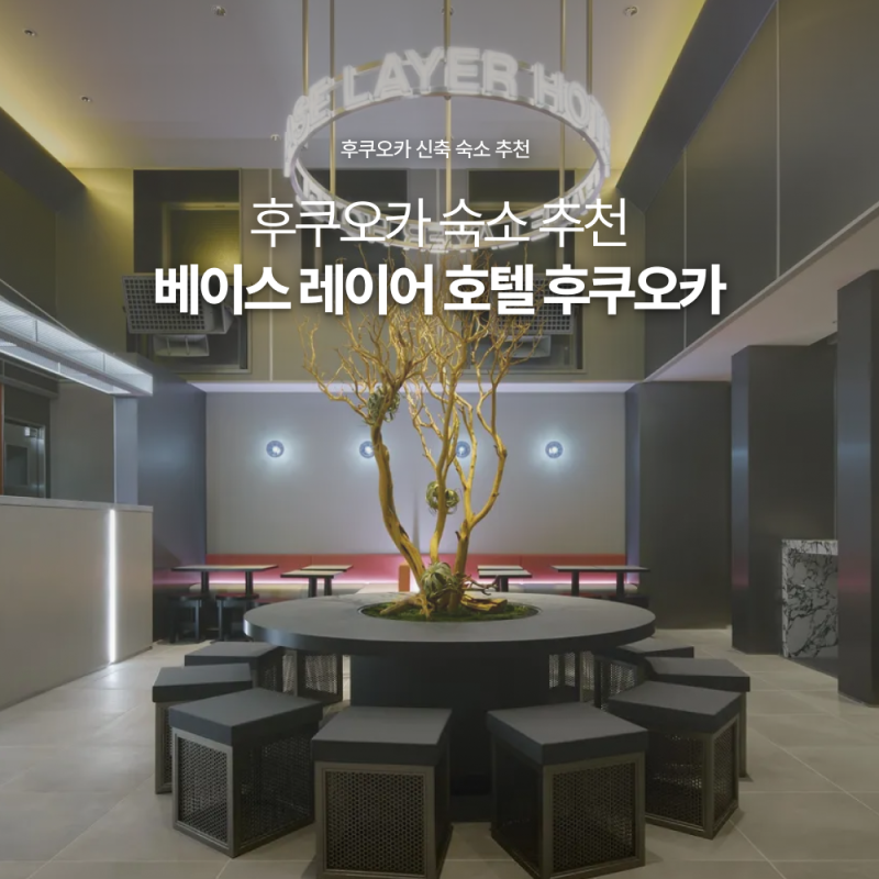 후쿠오카 텐진 호텔 추천 신규 오픈 깔끔한 숙소 베이스 레이어