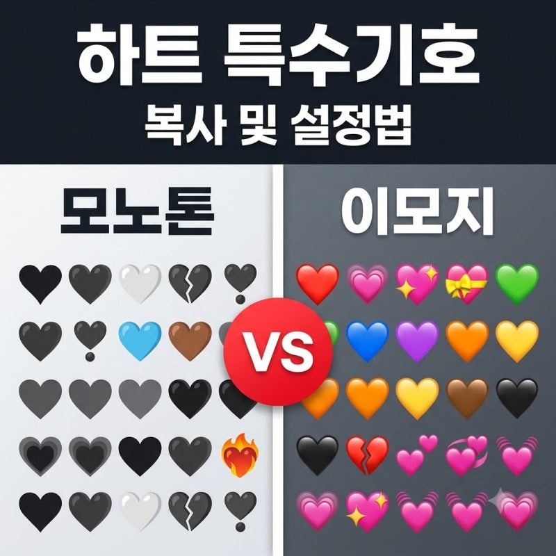 하트 특수기호 복사와 아이폰 텍스트 대치 설정 방법 요약