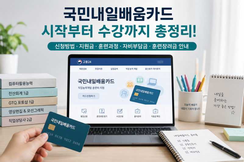 국민내일배움카드 신청부터 국비교육 수강까지｜지원금·자비부담금·훈련과정 찾는 법 총....