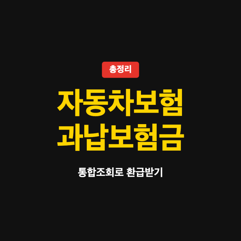 자동차보험과납보험금 환급신청 통합조회 방법 (+ AIPIS 보험개발원, 휴면보험금 조회)