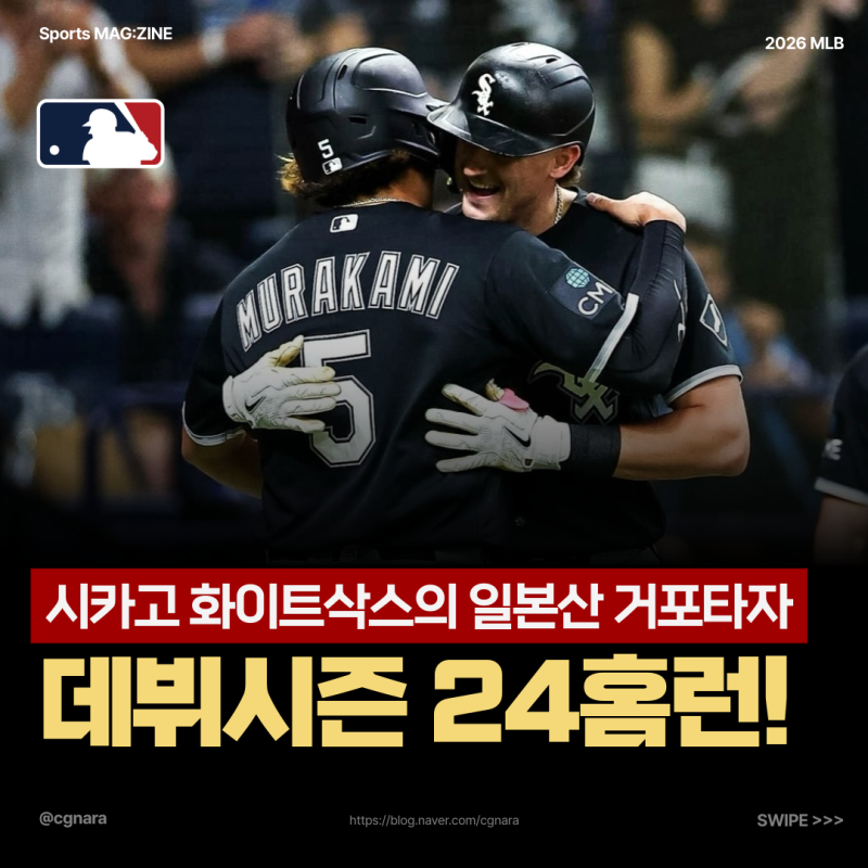 "35경기 빠지고도 홈런 동률" 무라카미 24호포, 오타니까지 따라잡았다