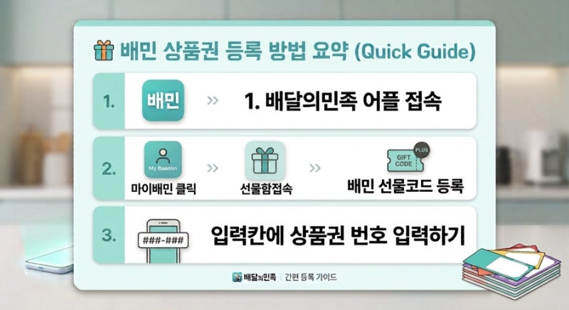 배달의민족 상품권 등록 및 사용 방법