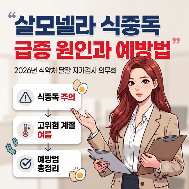 2026년 살모넬라 식중독 급증 원인과 예방법, 식약처 달걀 자가검사 의무화가 바꾸는 것들