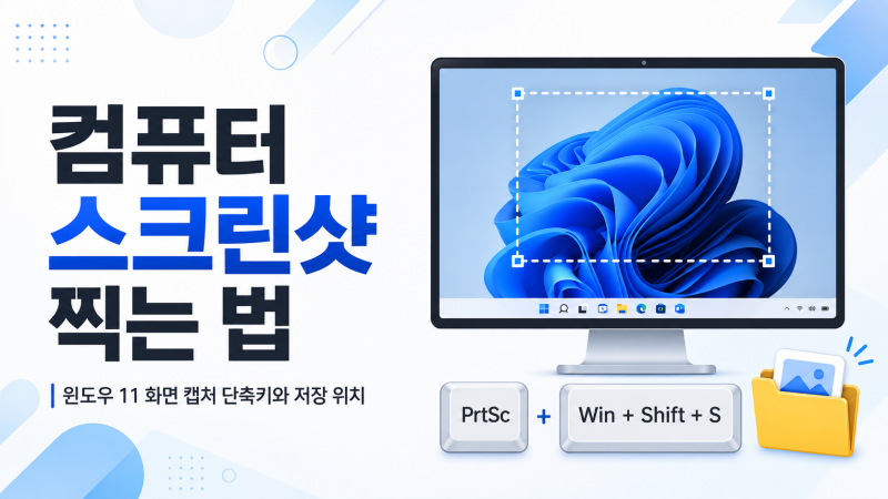 컴퓨터 스크린샷 찍는 법｜윈도우11 화면 캡처 단축키와 저장 위치