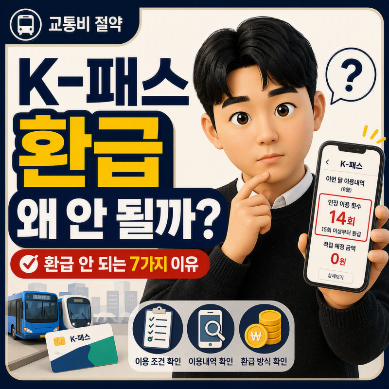 K-패스 환급금이 안 들어오는 이유 7가지와 확인 방법